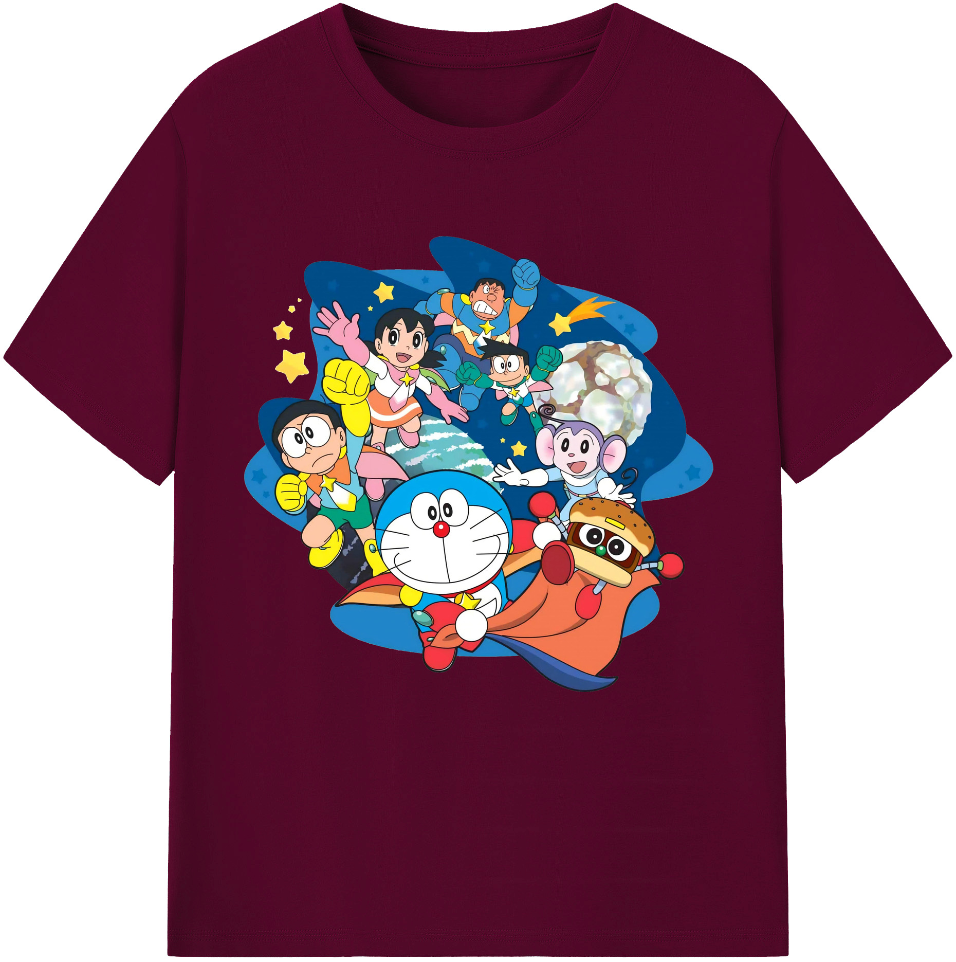 （画像用） ドラえもん Doraemon レディースカジュアルプリントTシャツ（綿100％）